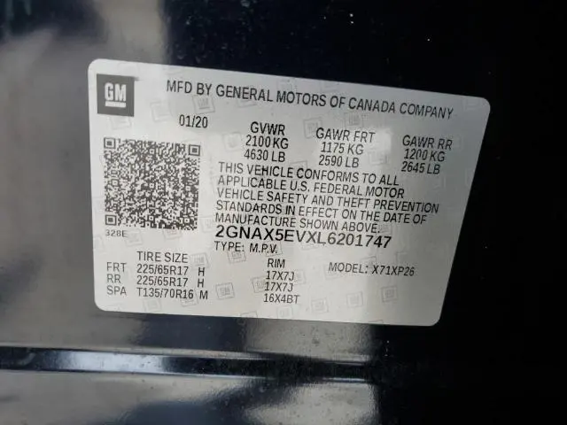 2020 CHEVROLET EQUINOX   