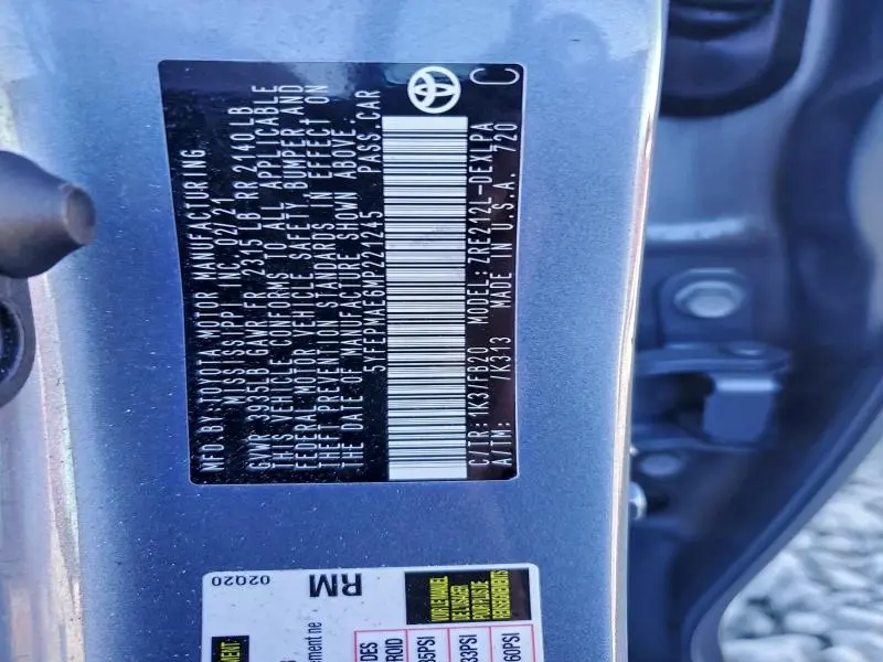 2021 TOYOTA COROLLA LE  