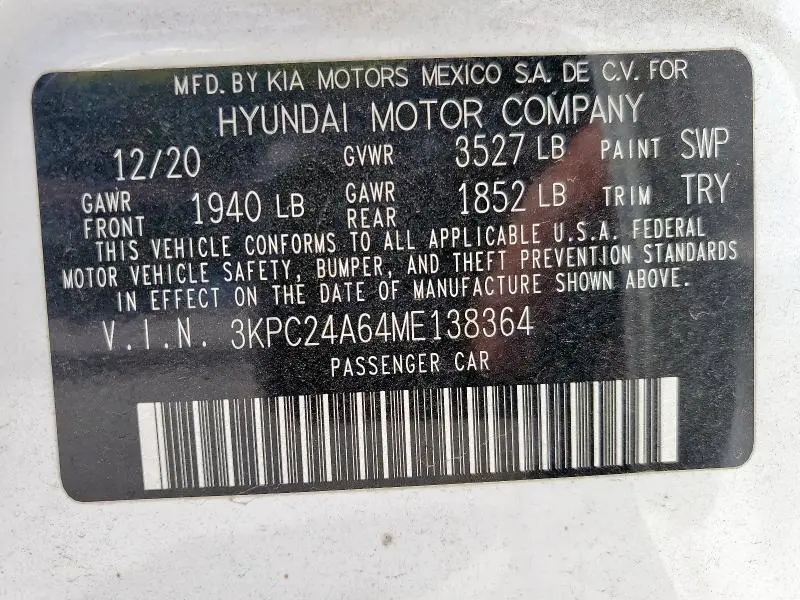 2021 HYUNDAI ACCENT SE  