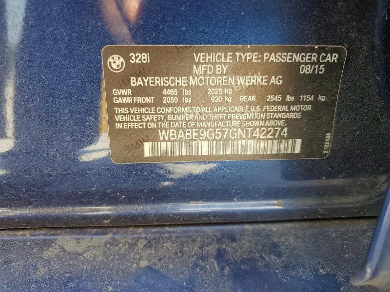2016 BMW 328 I SULEV  
