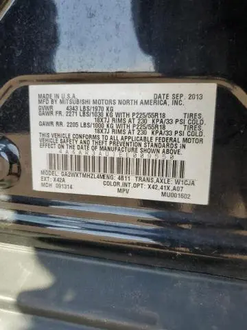 2014 MITSUBISHI OUTLANDER SPORT ES  