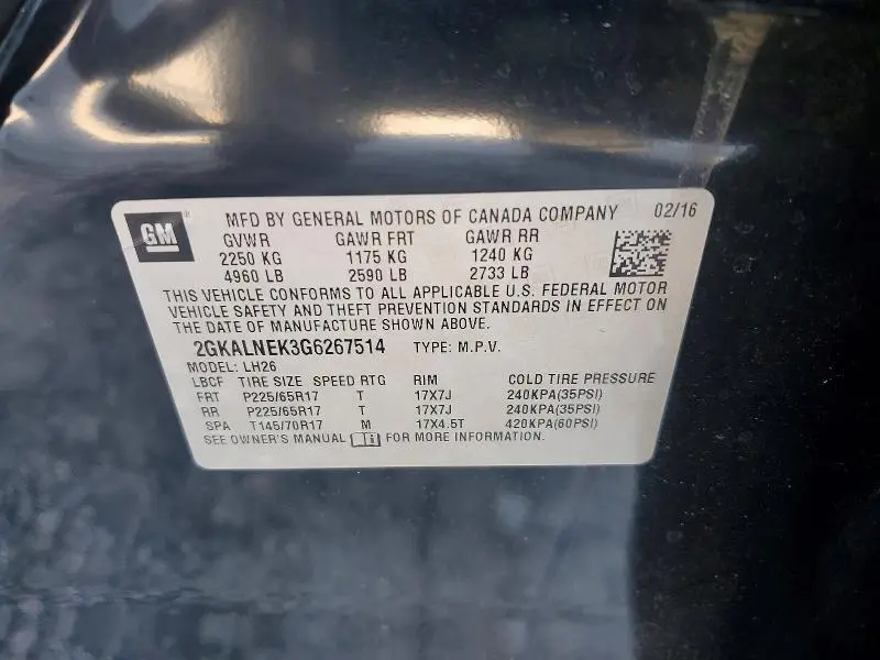2016 GMC TERRAIN SLE  