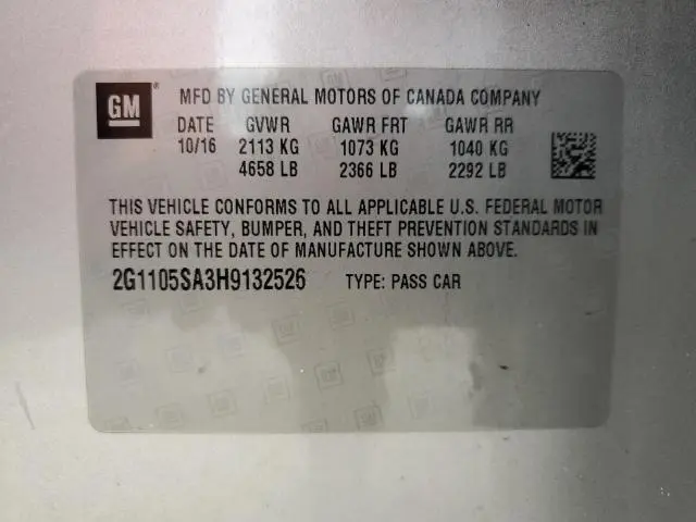 2017 CHEVROLET IMPALA LT  