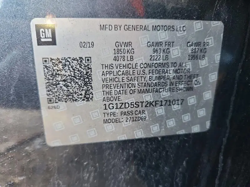 2019 CHEVROLET MALIBU LT  