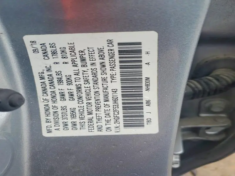 2018 HONDA CIVIC LX  