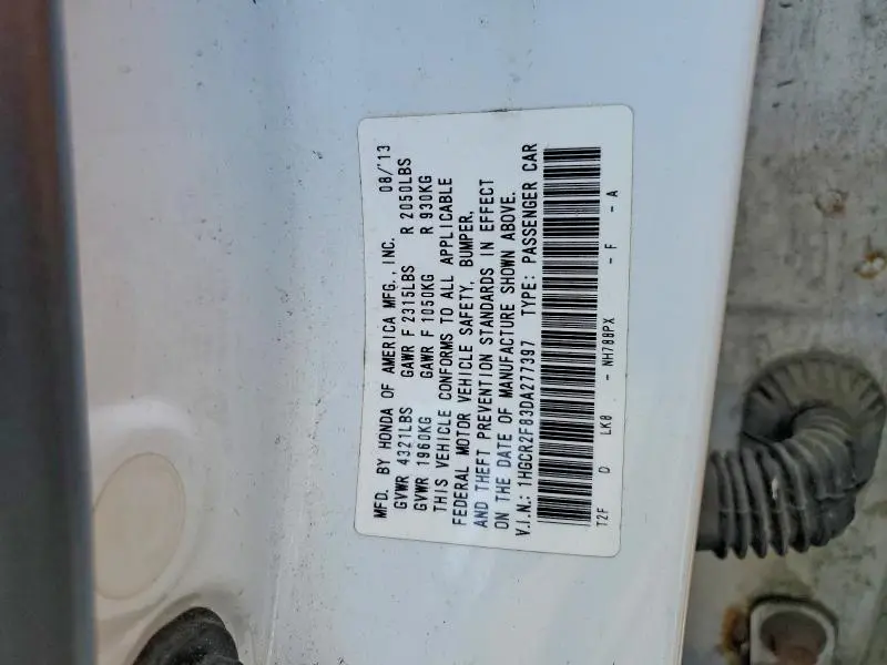 2013 HONDA ACCORD EXL  