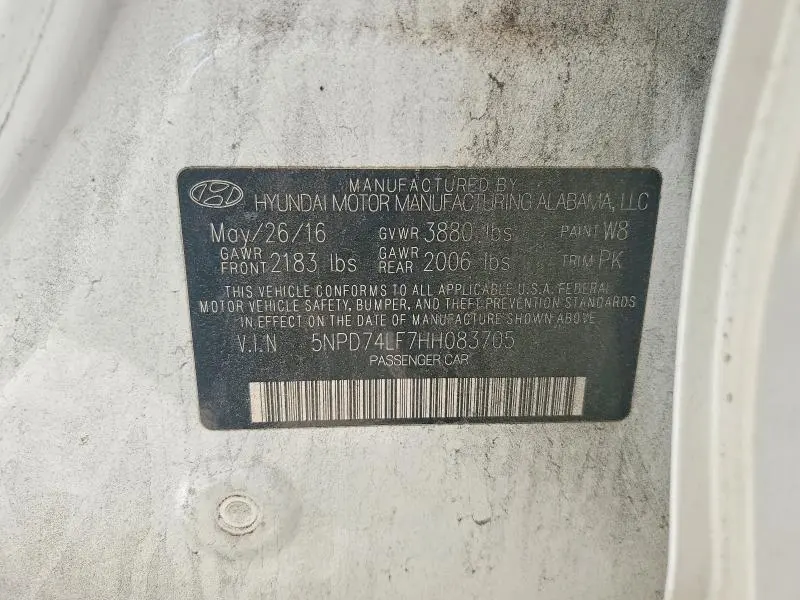 2017 HYUNDAI ELANTRA SE  