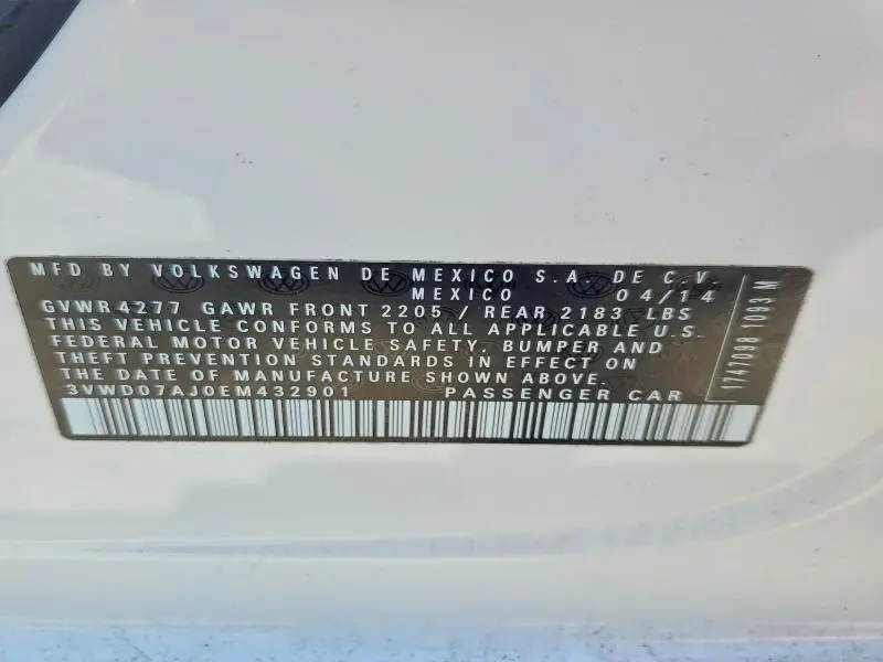 2014 VOLKSWAGEN JETTA SE  