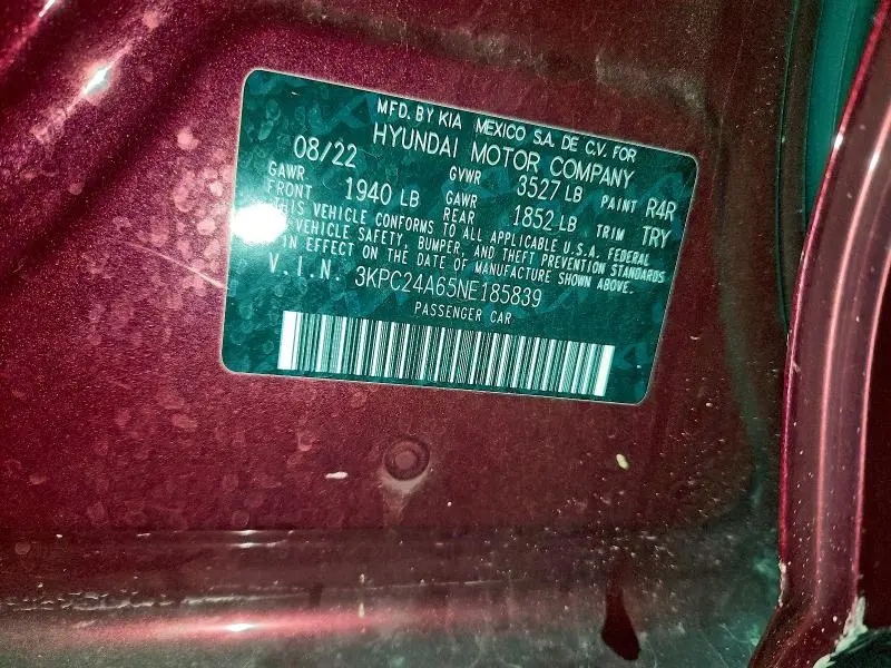 2022 HYUNDAI ACCENT SE  