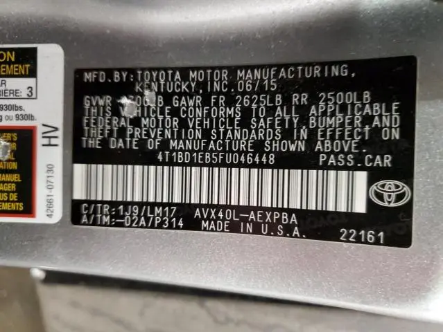 2015 TOYOTA AVALON HYBRID  