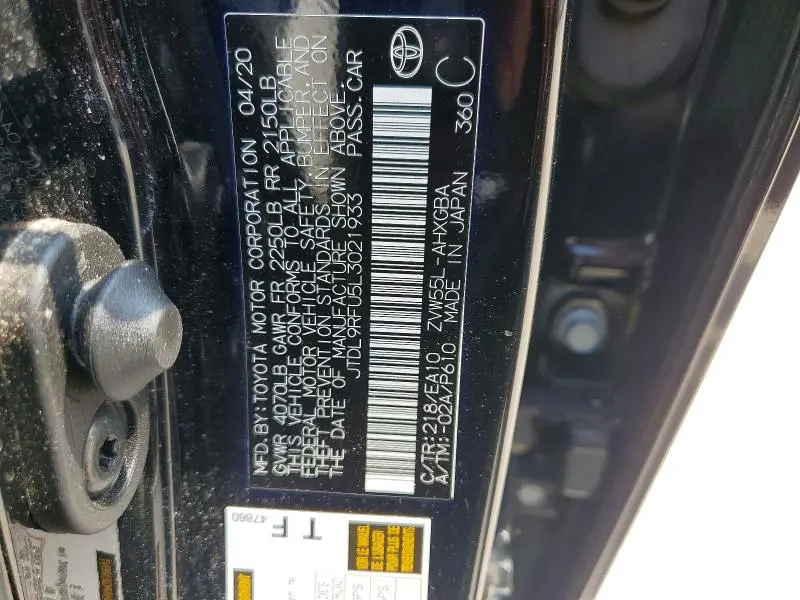 2020 TOYOTA PRIUS XLE AWD-E  