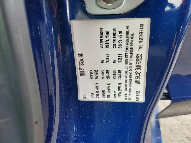 2019 TESLA MODEL 3   
