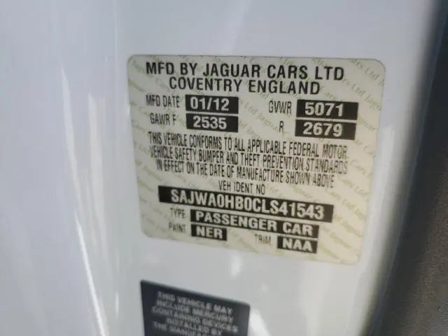 2012 JAGUAR XF PORTFOLIO  