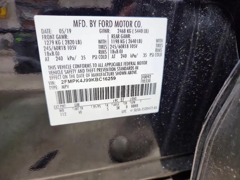 2019 FORD EDGE SEL  