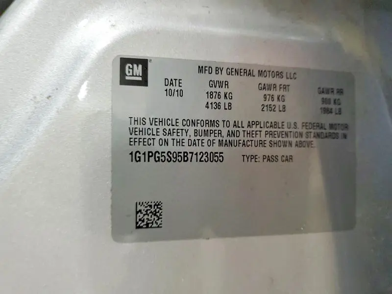 2011 CHEVROLET CRUZE LT  