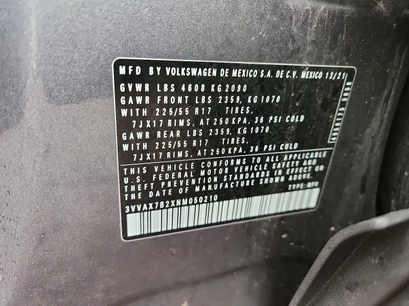 2022 VOLKSWAGEN TAOS S  