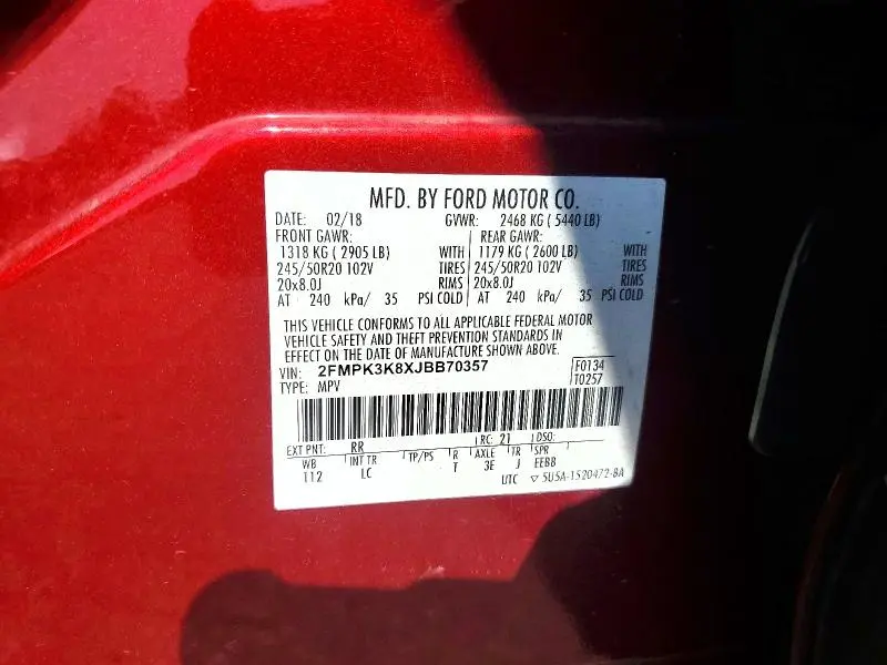 2018 FORD EDGE TITANIUM  