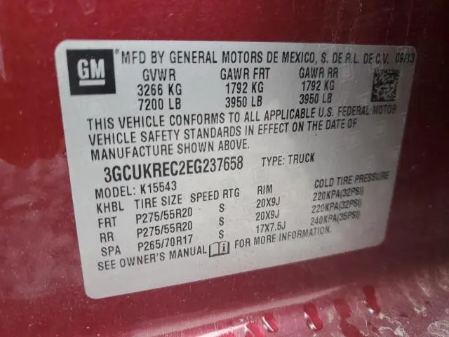 2014 CHEVROLET SILVERADO K1500 LT  