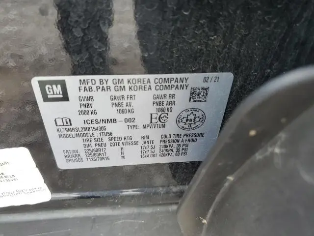 2021 CHEVROLET TRAILBLAZER LT  