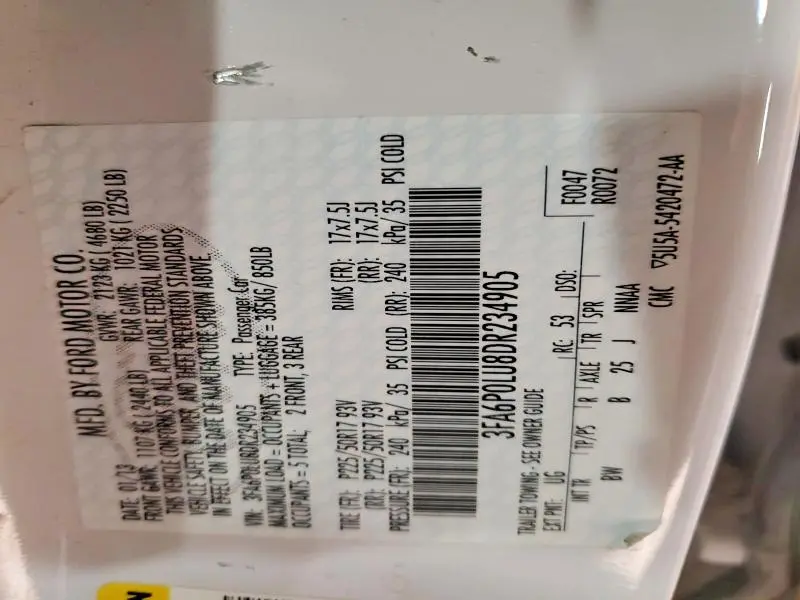 2013 FORD FUSION SE HYBRID  