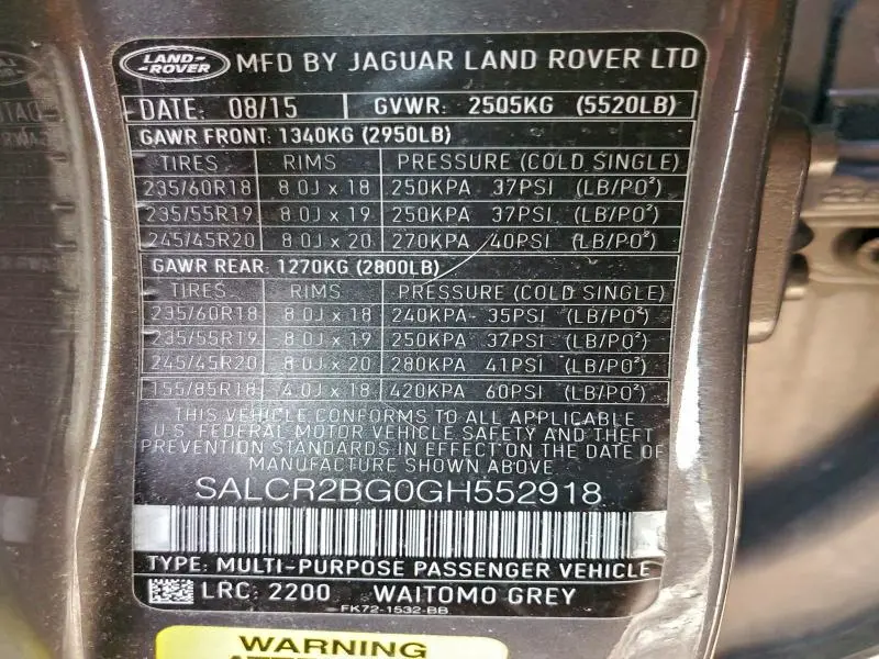 2016 LAND ROVER DISCOVERY SPORT HSE  