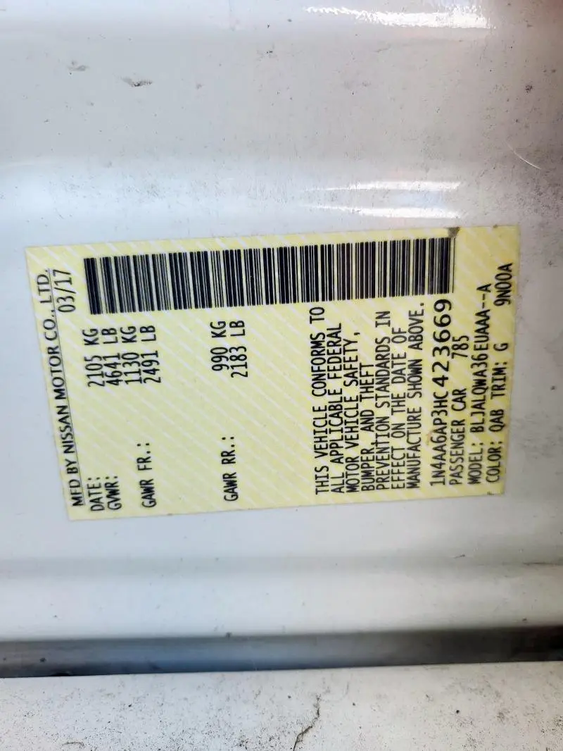 2017 NISSAN MAXIMA 3.5S  