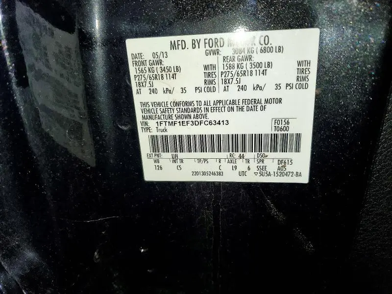 2013 FORD F150   