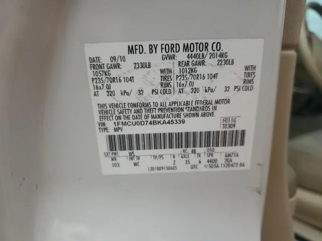 2011 FORD ESCAPE XLT