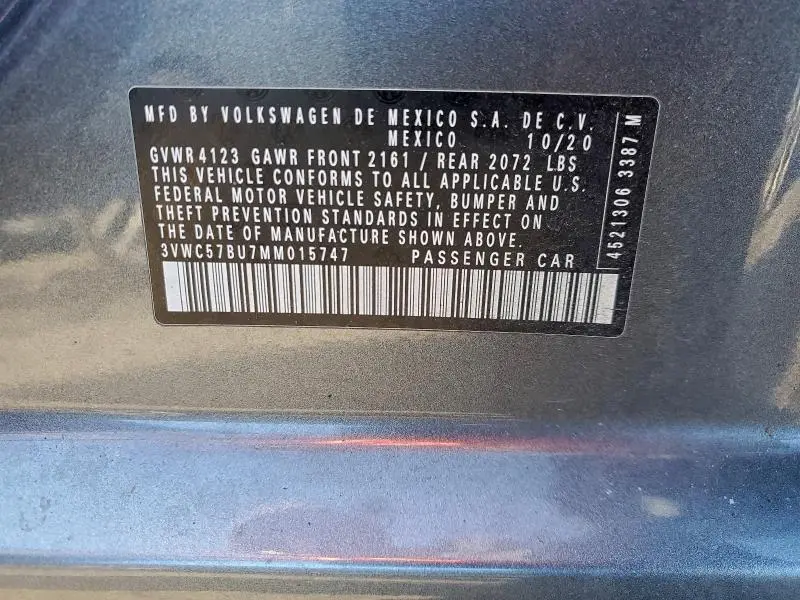 2021 VOLKSWAGEN JETTA S  