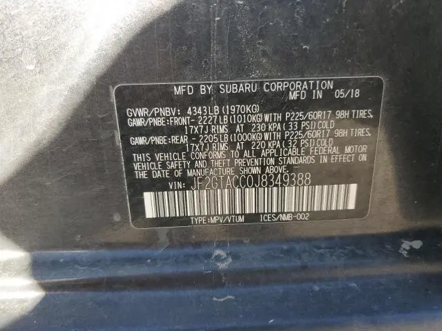 2018 SUBARU CROSSTREK PREMIUM  