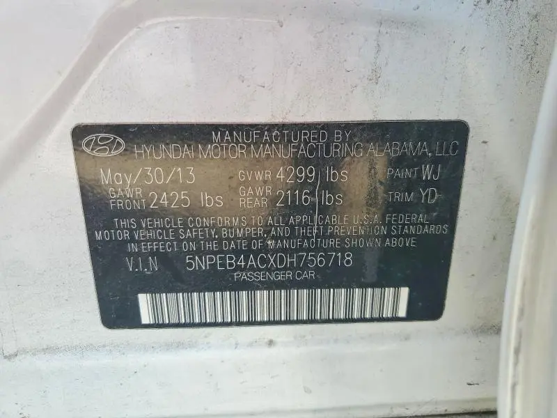 2013 HYUNDAI SONATA GLS  