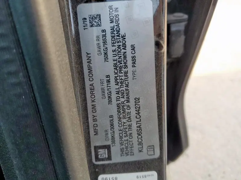 2020 CHEVROLET SPARK 1LT