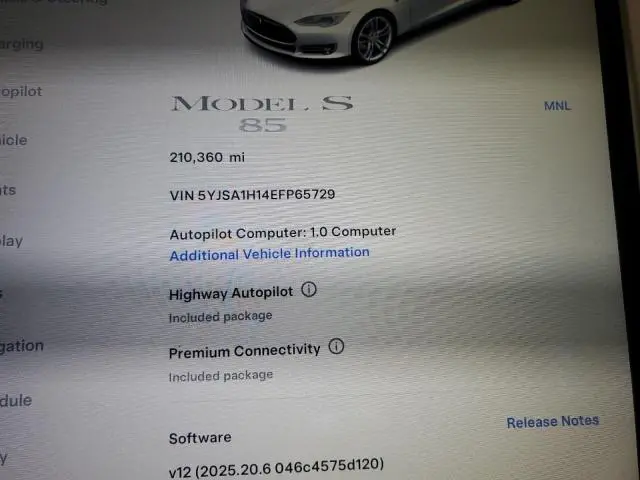 2014 TESLA MODEL S   