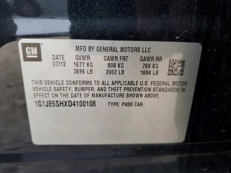 2013 CHEVROLET SONIC LTZ  