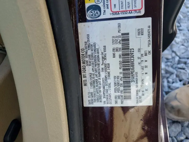 2011 FORD FUSION   