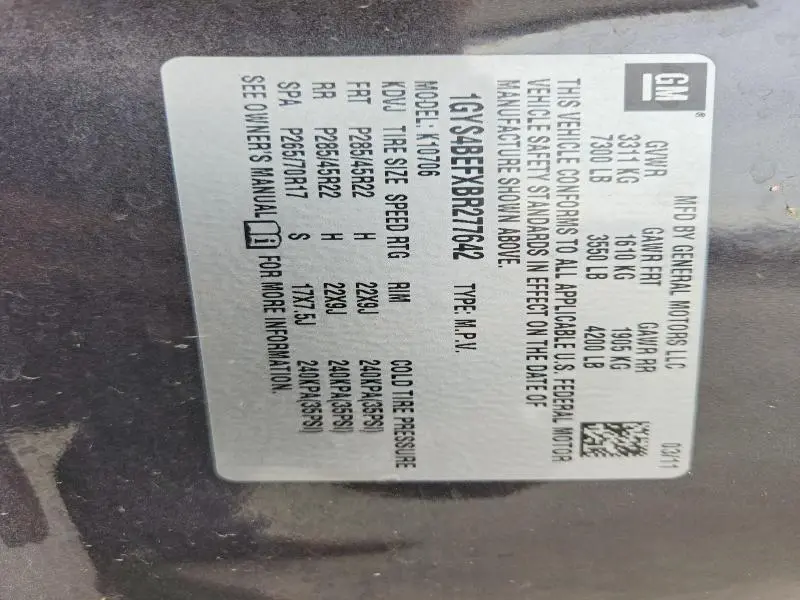 2011 CADILLAC ESCALADE LUXURY  