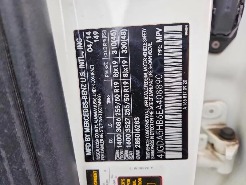 2014 MERCEDES-BENZ ML 350 4MATIC  