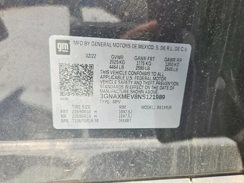 2022 CHEVROLET EQUINOX   