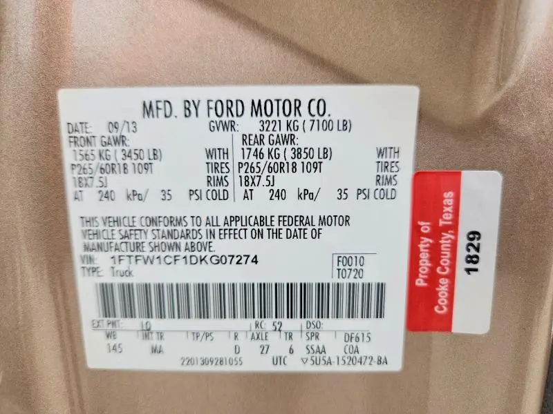 2013 FORD F150 SUPERCREW  