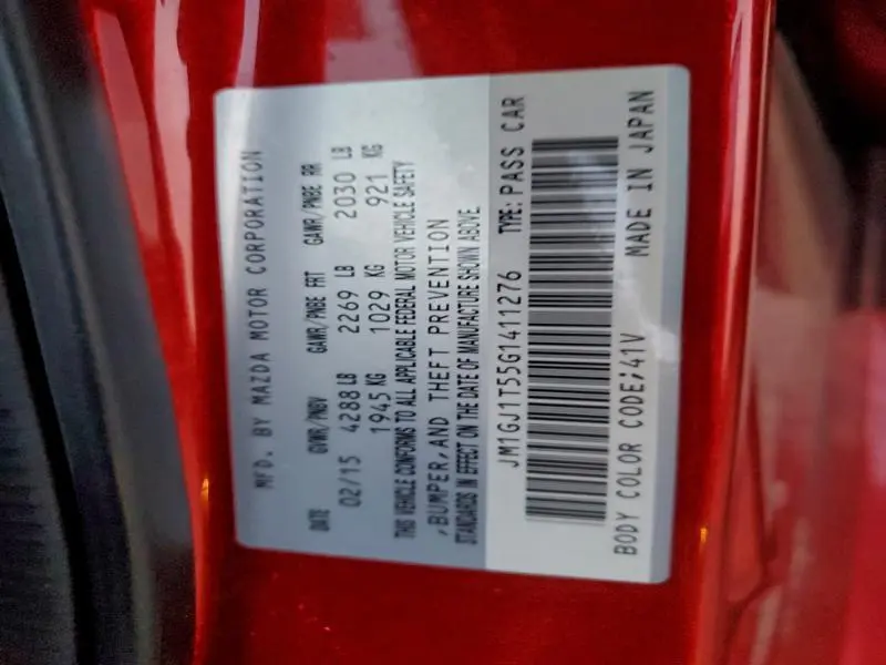 2016 MAZDA 6 TOURING  