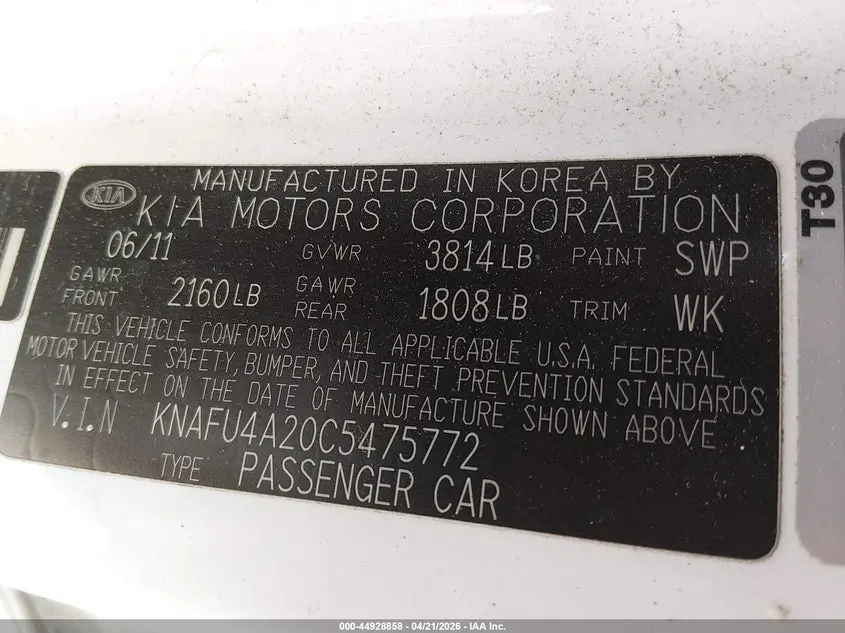2012 KIA FORTE EX