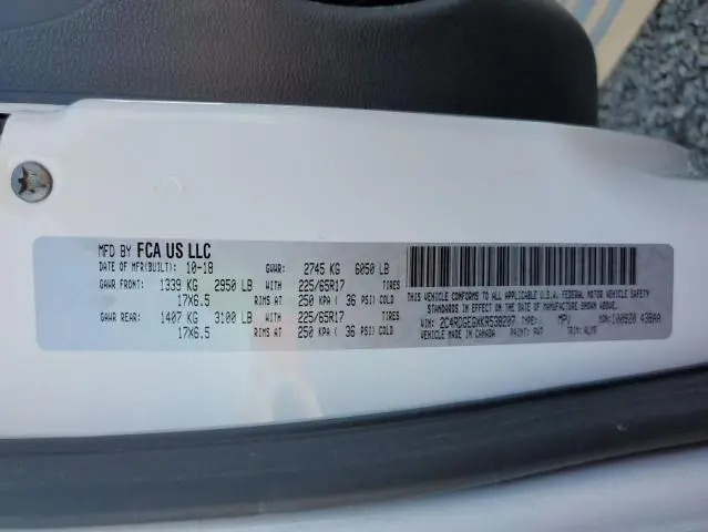 2019 DODGE GRAND CARAVAN GT  