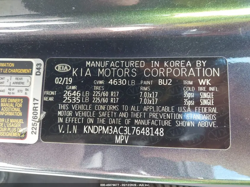 2020 KIA SPORTAGE LX