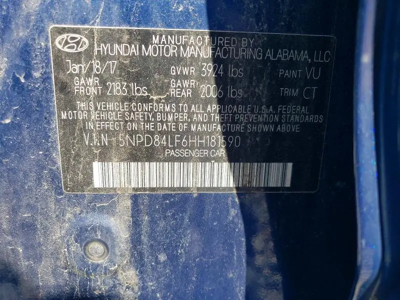 2017 HYUNDAI ELANTRA VALUE EDITION  