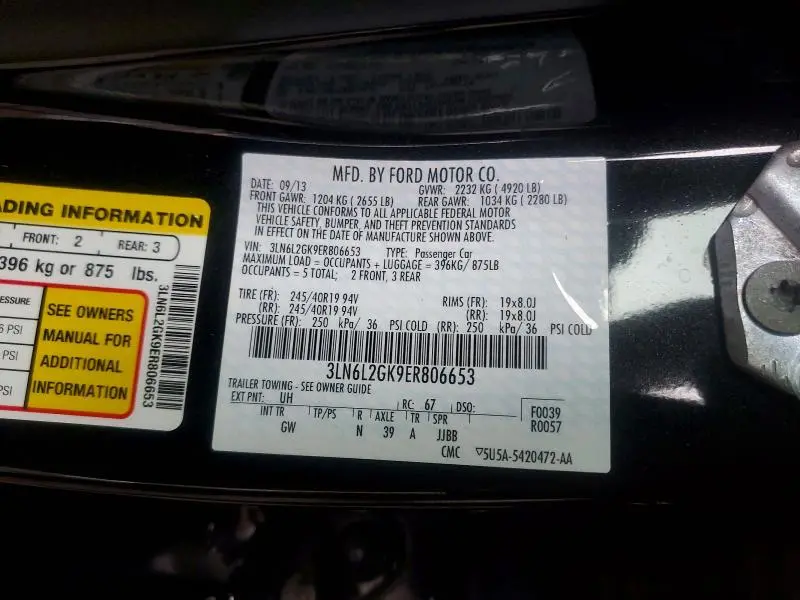 2014 LINCOLN MKZ   