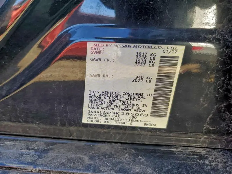 2017 NISSAN ALTIMA 2.5  