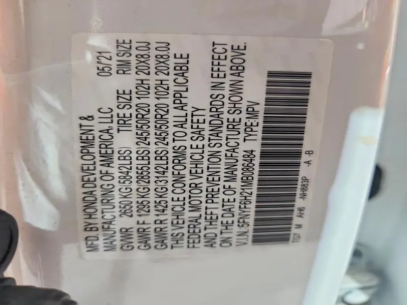 2021 HONDA PILOT SE  