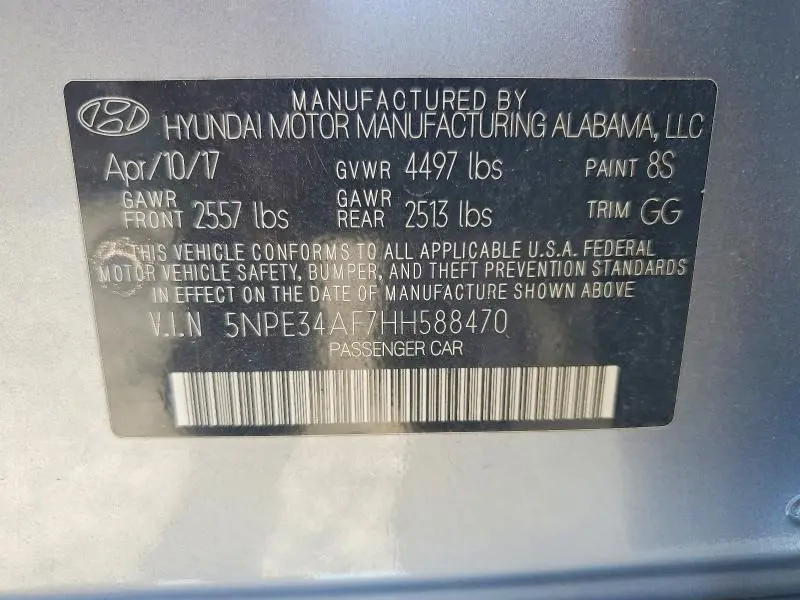 2017 HYUNDAI SONATA SPORT  