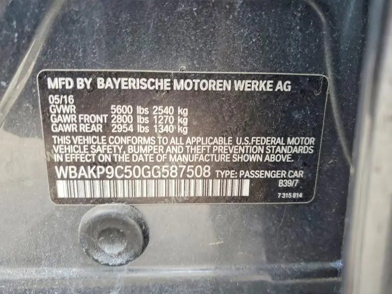2016 BMW 550 XI  