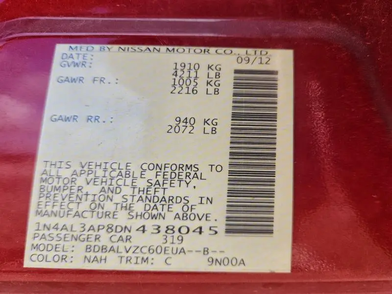 2013 NISSAN ALTIMA 2.5  